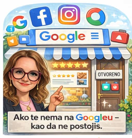 ako te nema na Googlu kao da ne postojiš USLUGE MARKETING SAVJETNICE ZA google business profil miskra